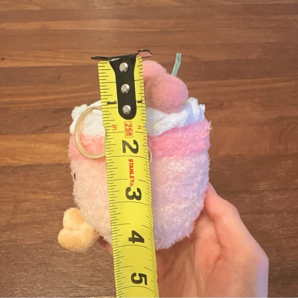 Pink Cherry Cake Plush Keychain Kawaii Cute Bag Charm Soft Mini Plush New